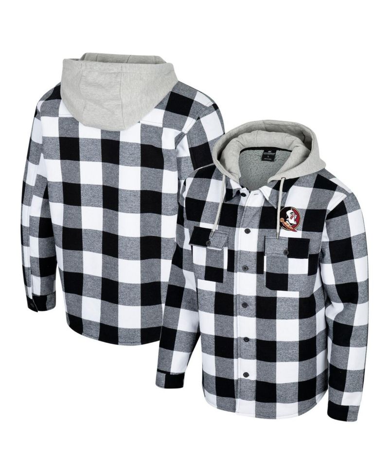 Men's Black/White Florida State Seminoles Buffalo Plaid Full-Zip Jacket