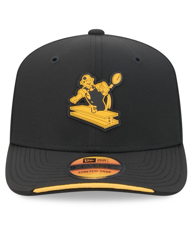 Men's Black Pittsburgh Steelers 2026 Sideline Throwback 9SEVENTY Adjustable Hat