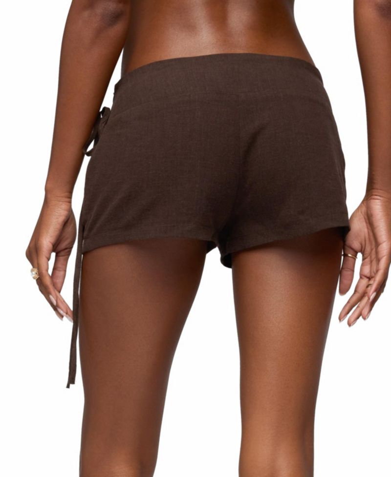 Women's Vikkie Beaded Belt Linen Look Shorts