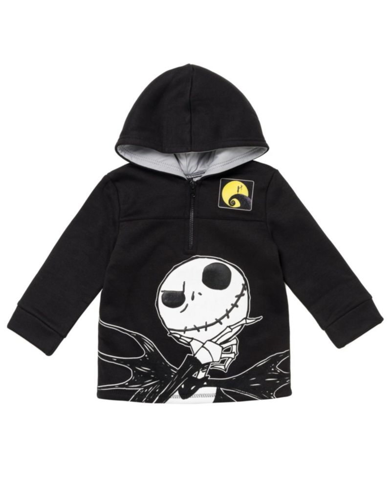 Toddler Boys Nightmare Before Christmas Jack Skellington Oogie Boogie Sally Fleece Quarter Zip Hoodie to