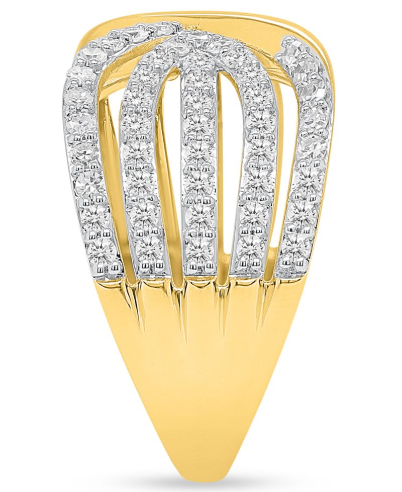Lab-Grown Diamond Crisscross Multi-Row Ring (1 ct. t.w.) in Sterling Silver (Also in 14k Gold-Plated Sterling Silver)