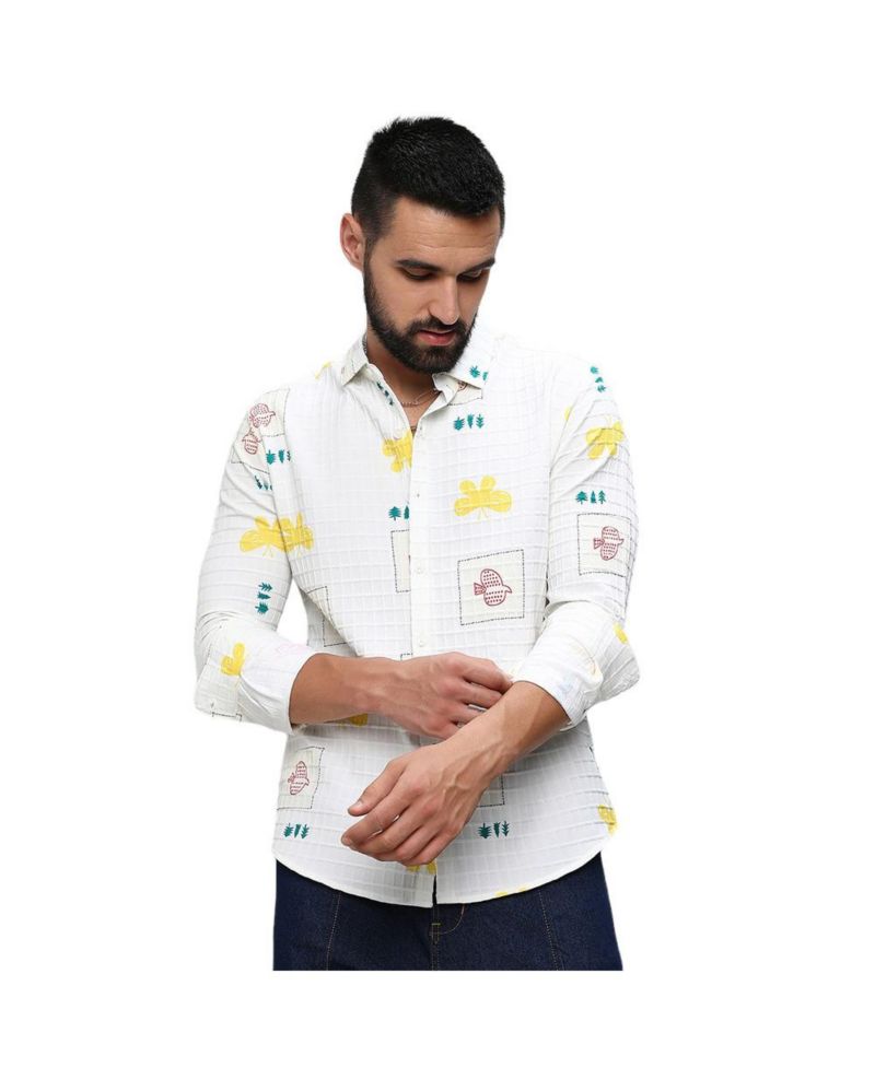 Men's Chalk White Butterfly Pine Shirt
