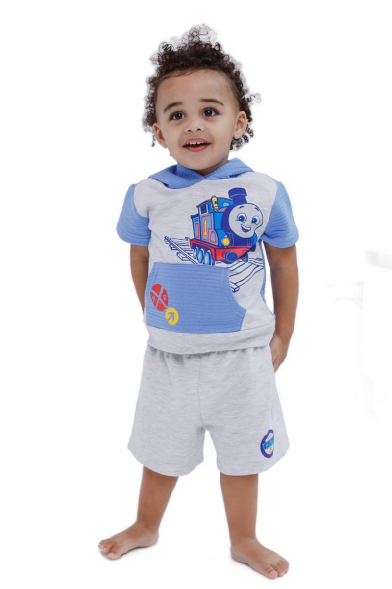 Baby Boys ( 0-3 M TO 24 M ) 2-Piece Hooded Tee and Shorts Set