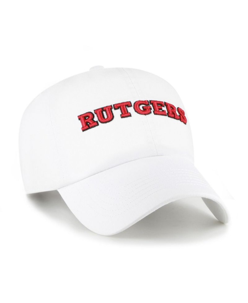 Men's and Women's '47 Rutgers Scarlet Knights White Clean Up Adjustable Hat
