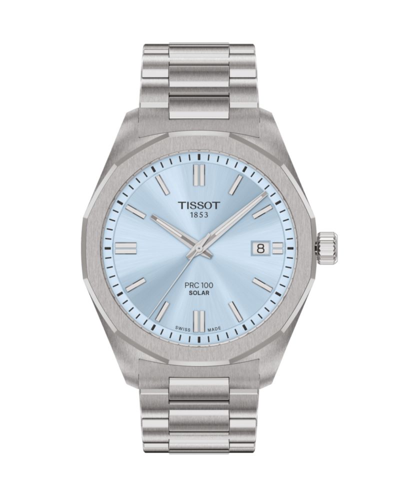 Men's Solar Swiss Stainless Steel Watch, 39mm