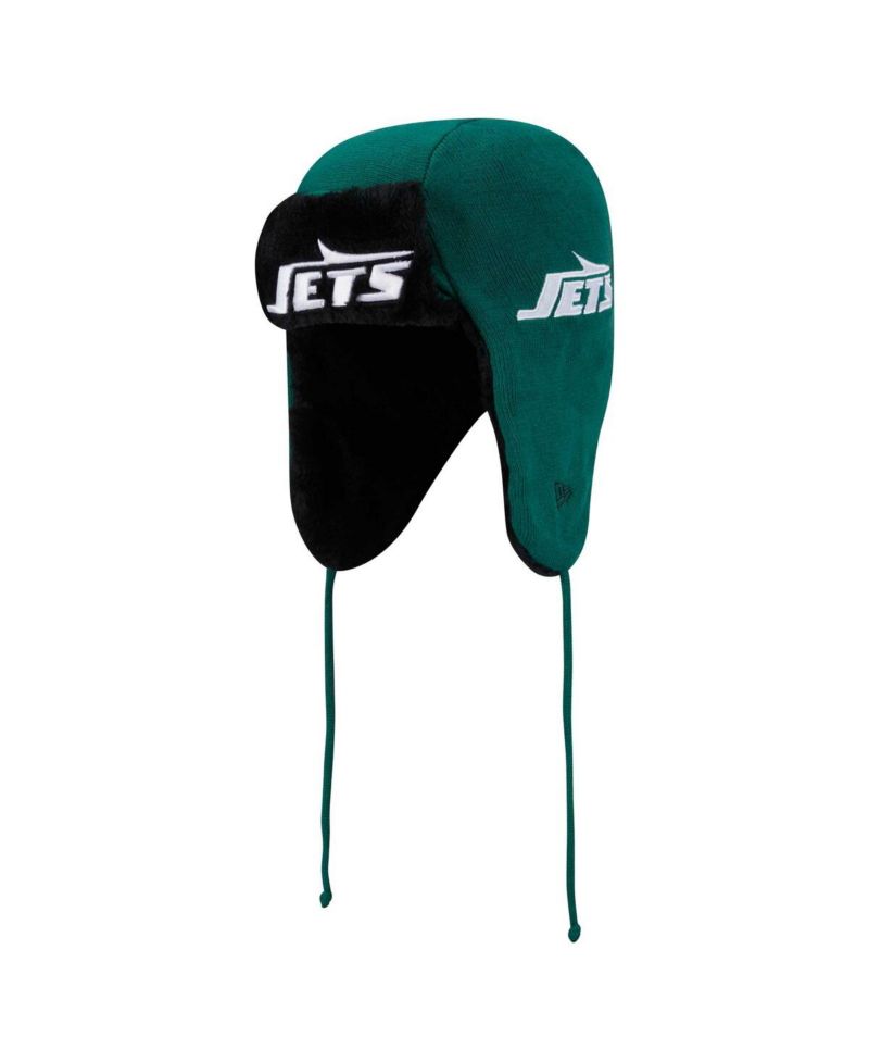Men's Green New York Jets Helmet Head Trapper Knit Hat
