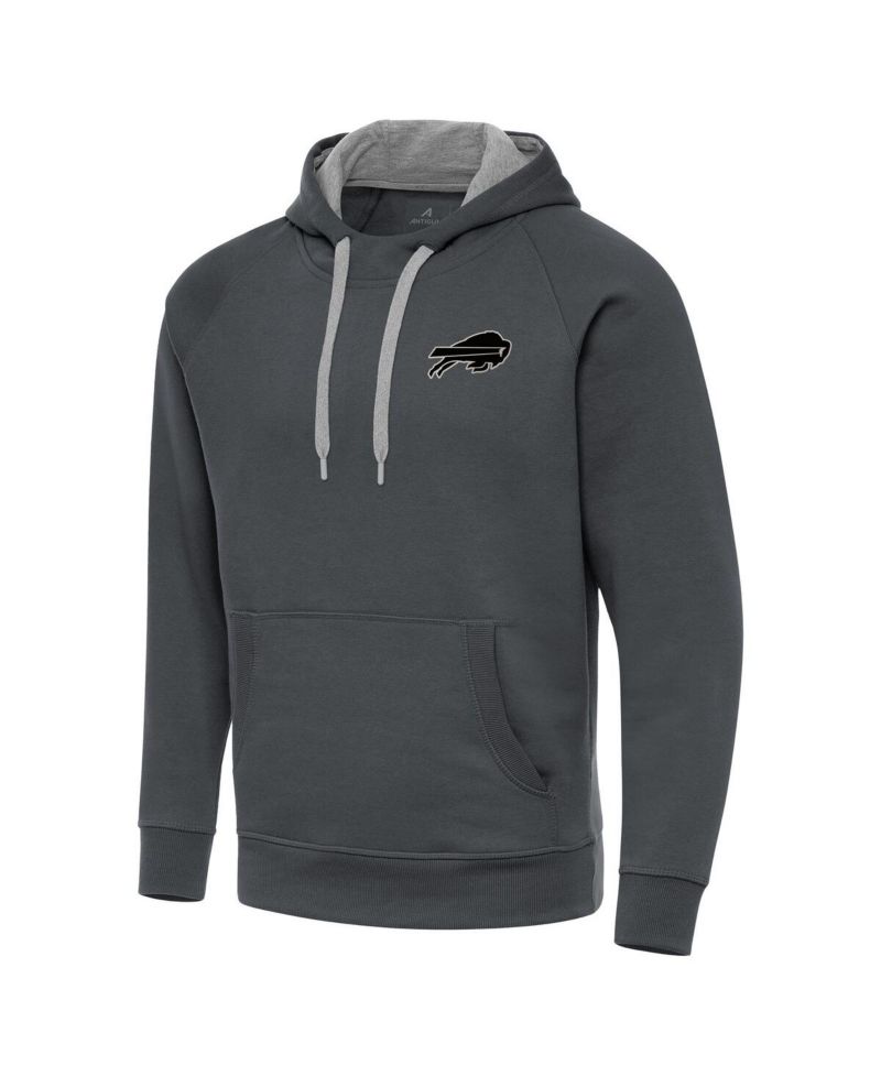 Men's Charcoal Buffalo Bills Brushed Carbon Victory Pullover Hoodie
