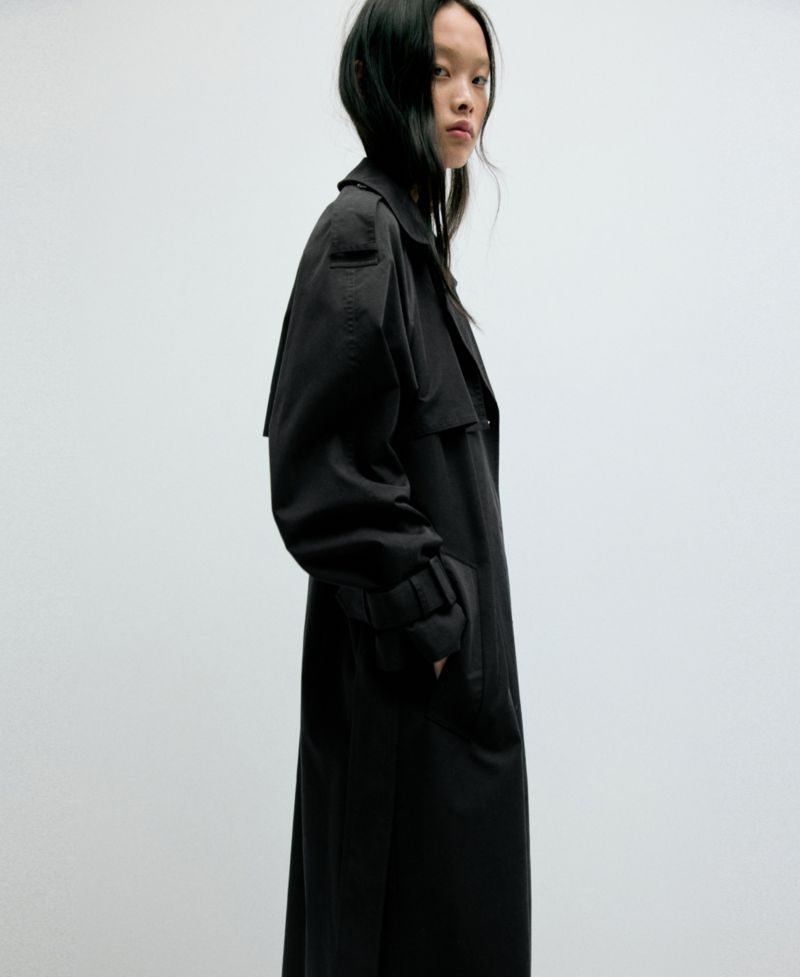 Women's Long Double-Breasted Trench Coat