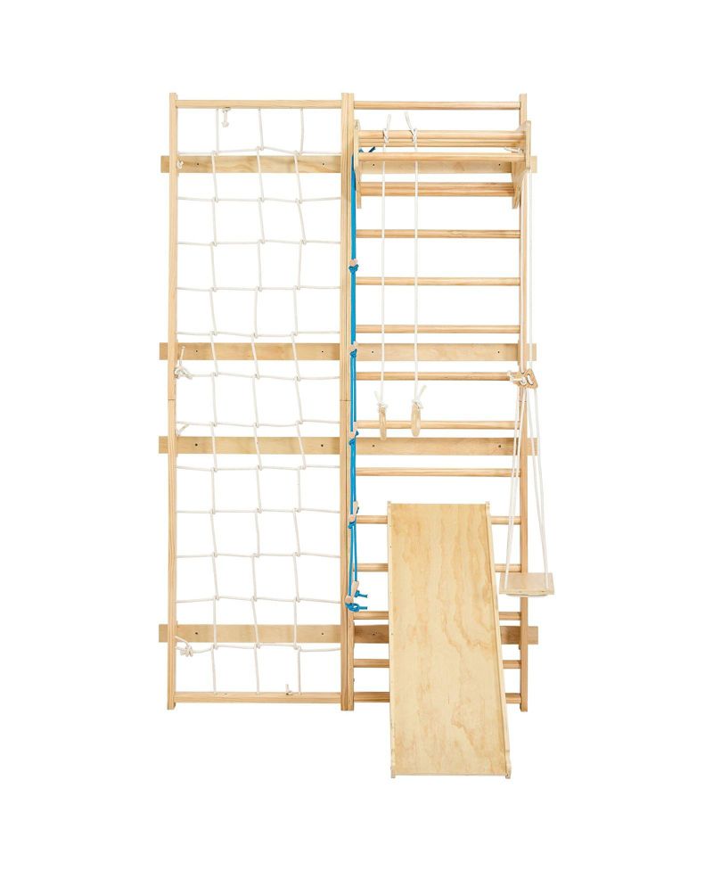 8 in 1 Swedish Ladder Wall Gym with Slide and Swing