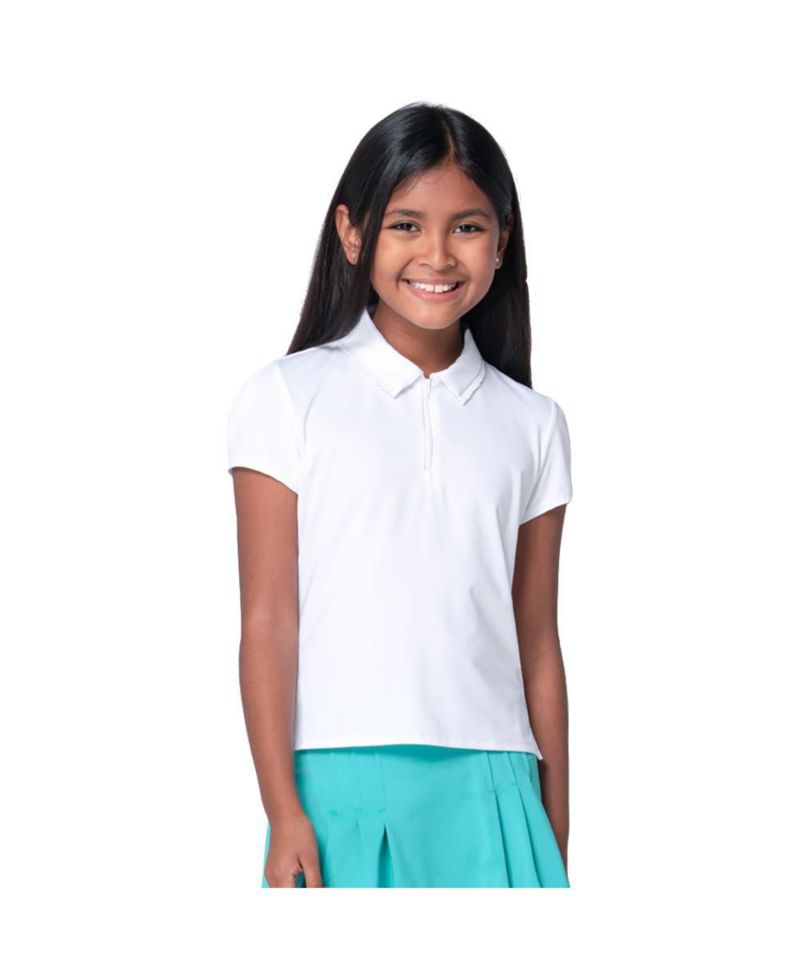 Girls Pleated Short Sleeve Golf Polo