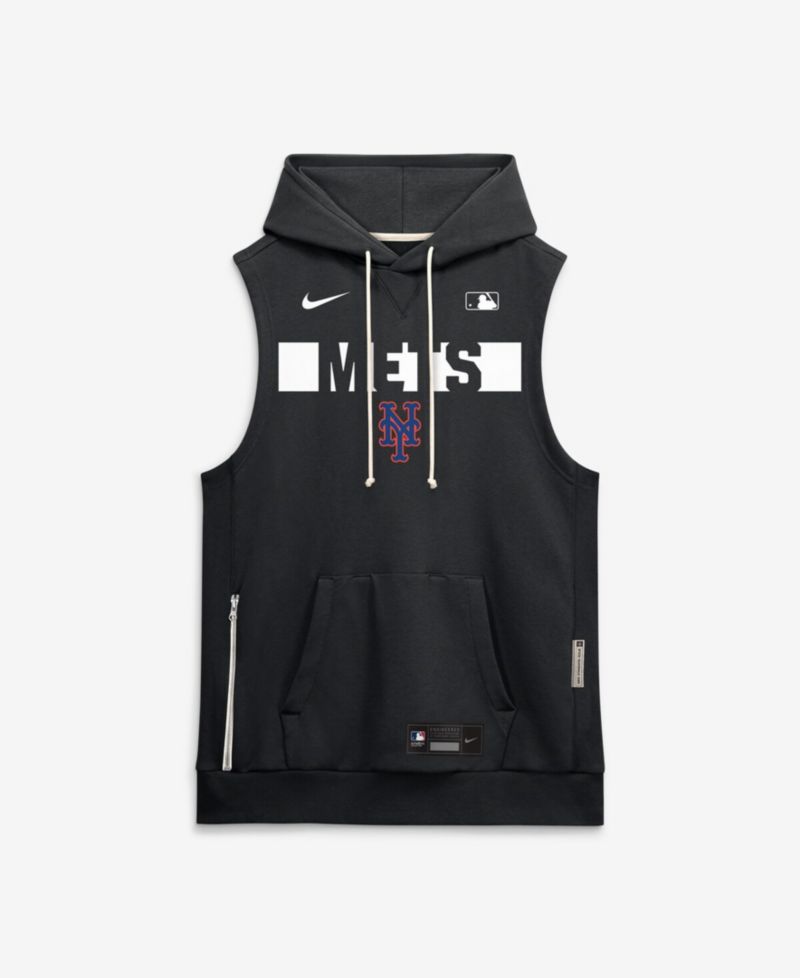 Men's Black New York Mets Authentic Collection Standard Issue Dri-FIT Sleeveless Hoodie