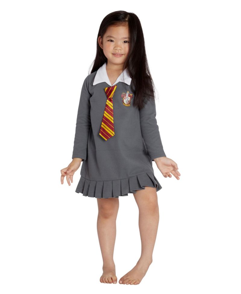 Toddler Girl's (2T-5T) Fleece Hermione Gryffindor Pajama Nightgown Uniform Sleepwear