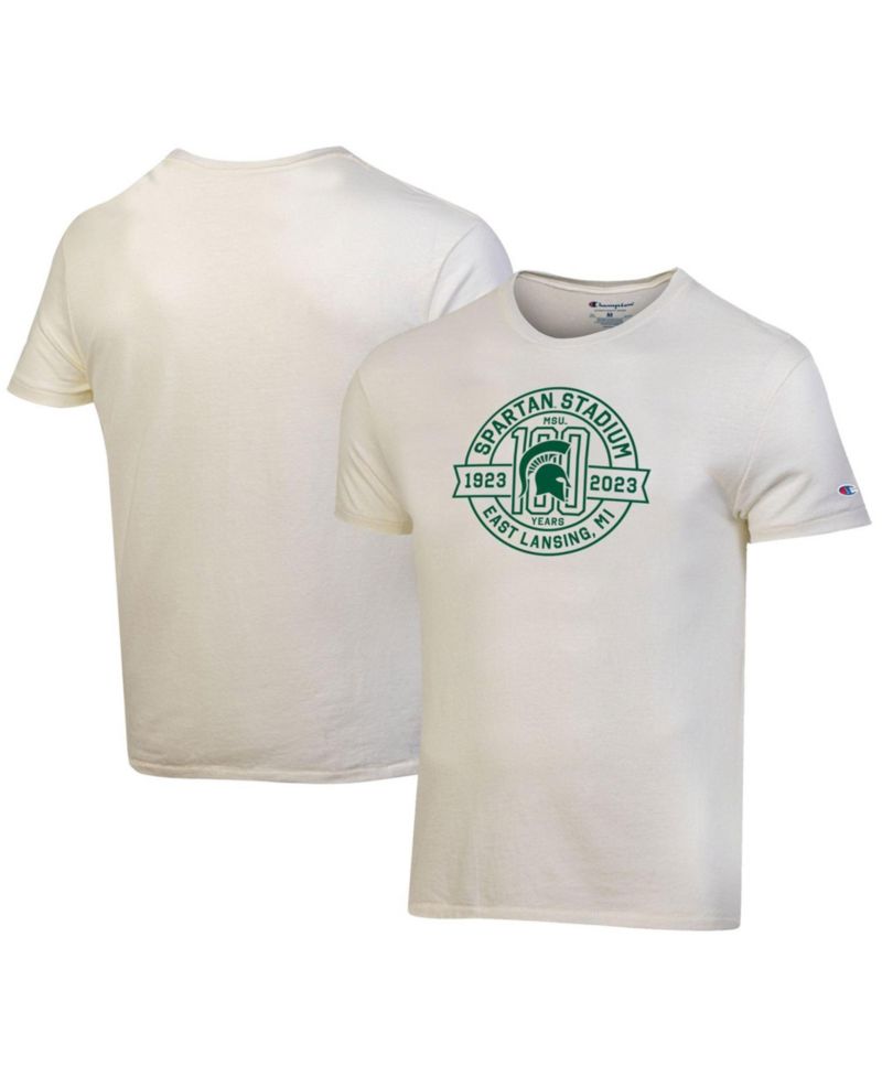 Men's White Michigan State Spartans 100th Anniversary Spartan Stadium T-Shirt