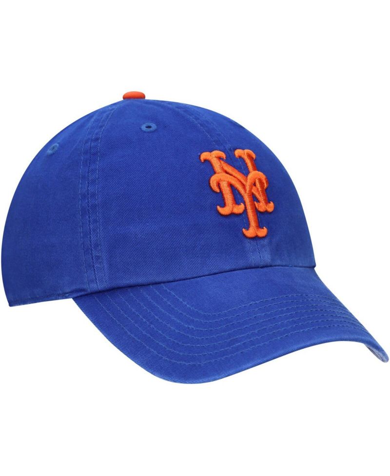 Youth Boys and Girls Royal New York Mets Team Logo Clean Up Adjustable Hat