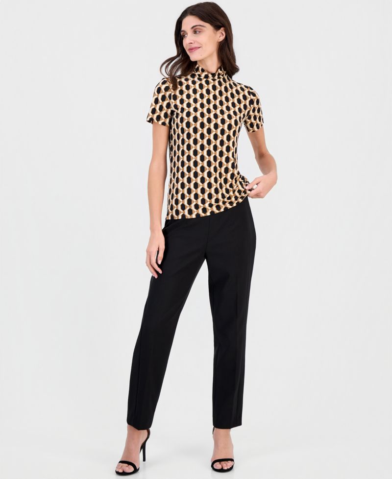 Women's Short-Sleeve Mock-Neck Top