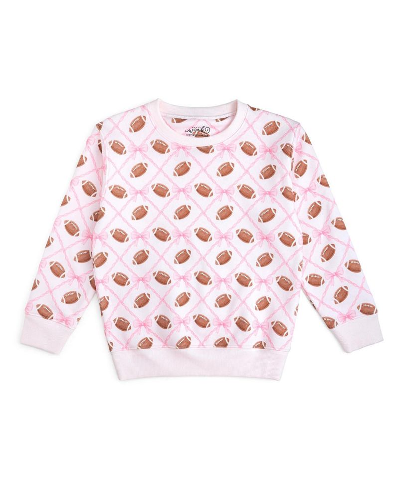 Little Girls Football Trellis Sweatshirt