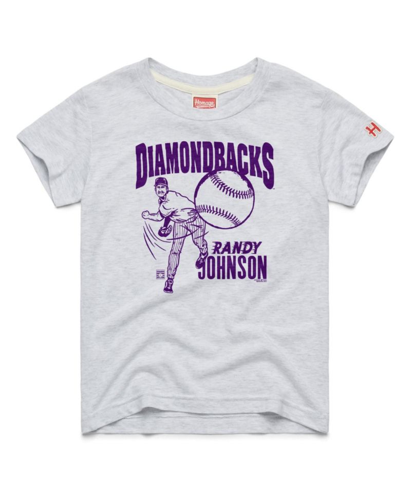 Big Boys and Girls Randy Johnson Ash Arizona Diamondbacks Cooperstown Collection Player Graphic Tri-Blend T-Shirt