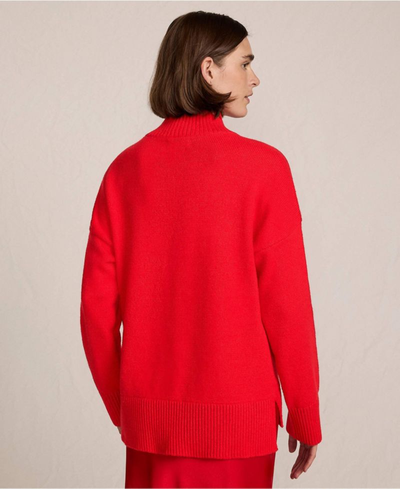 Women's Cozy Lofty Split Hem Turtleneck Sweater