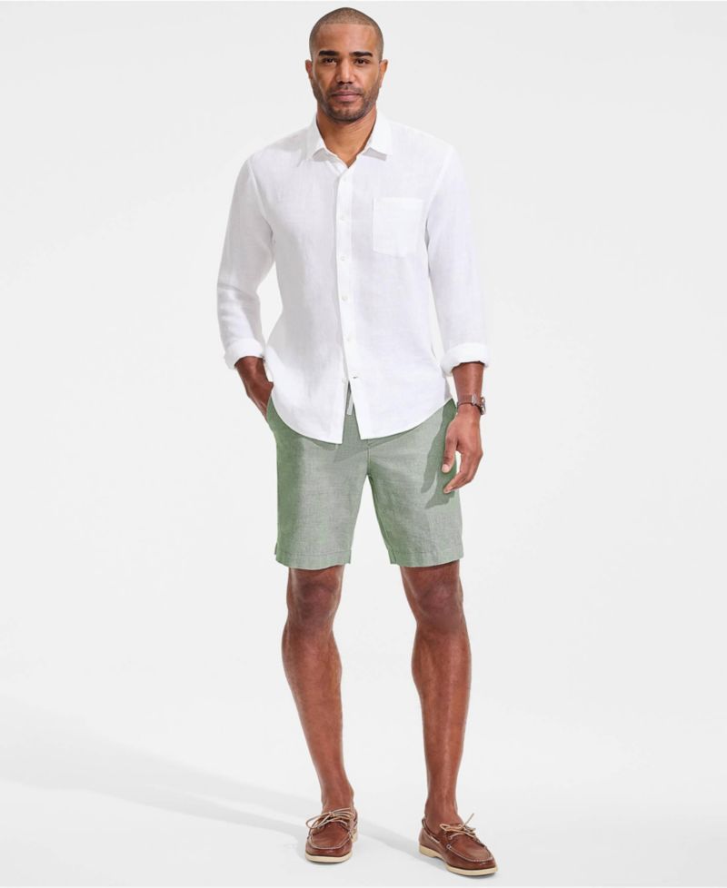Men's 9" Linen Blend Pull On Deck Short