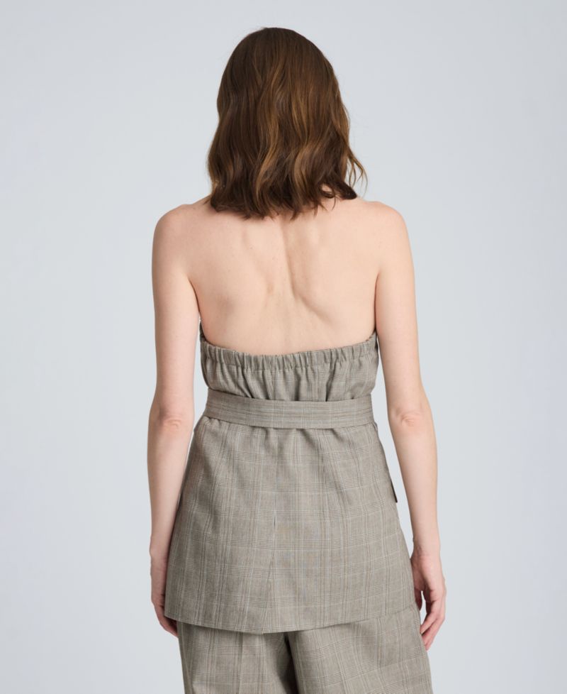 Women's Sleeveless Belted Notch Collar Vest
