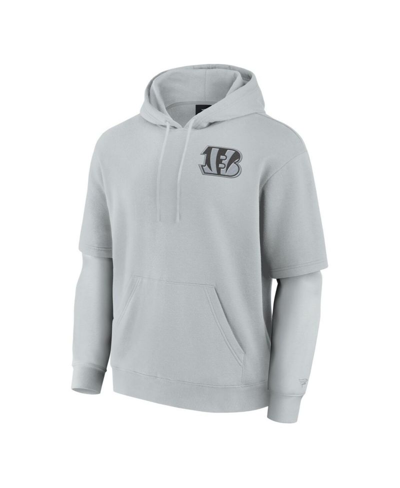 Men's and Women's Gray Cincinnati Bengals Sleek Elements Pullover Hoodie