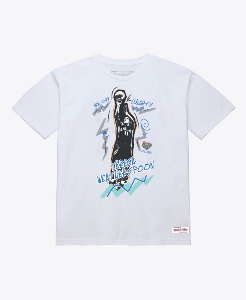 Men's and Women's Teresa Weatherspoon White New York Liberty Chalked Up Court Origins T-Shirt