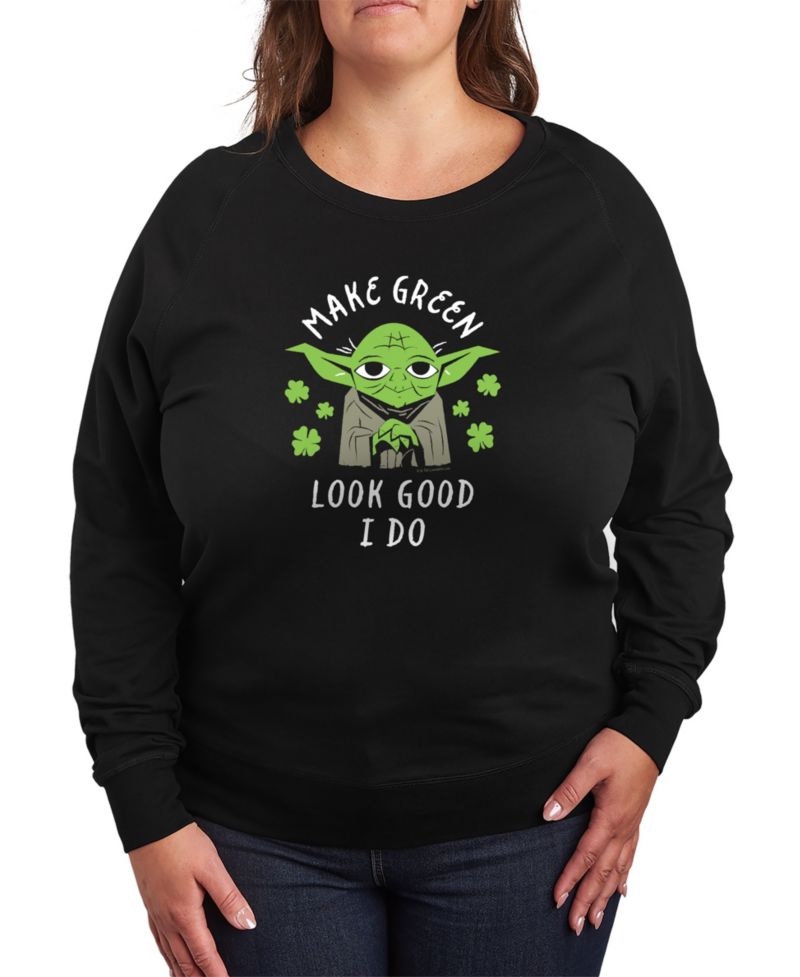 Plus Size Make Green Look Good Yoda Graphic Sweatshirt