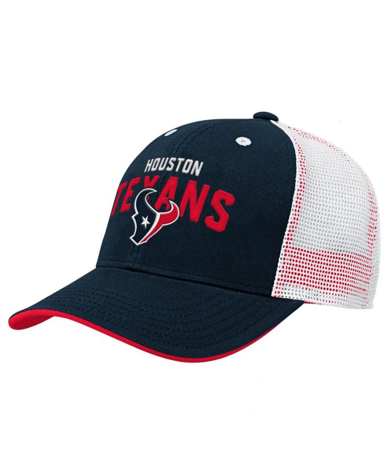 Big Boys and Girls Navy Houston Texans Core Lockup Trucker Adjustable Hat