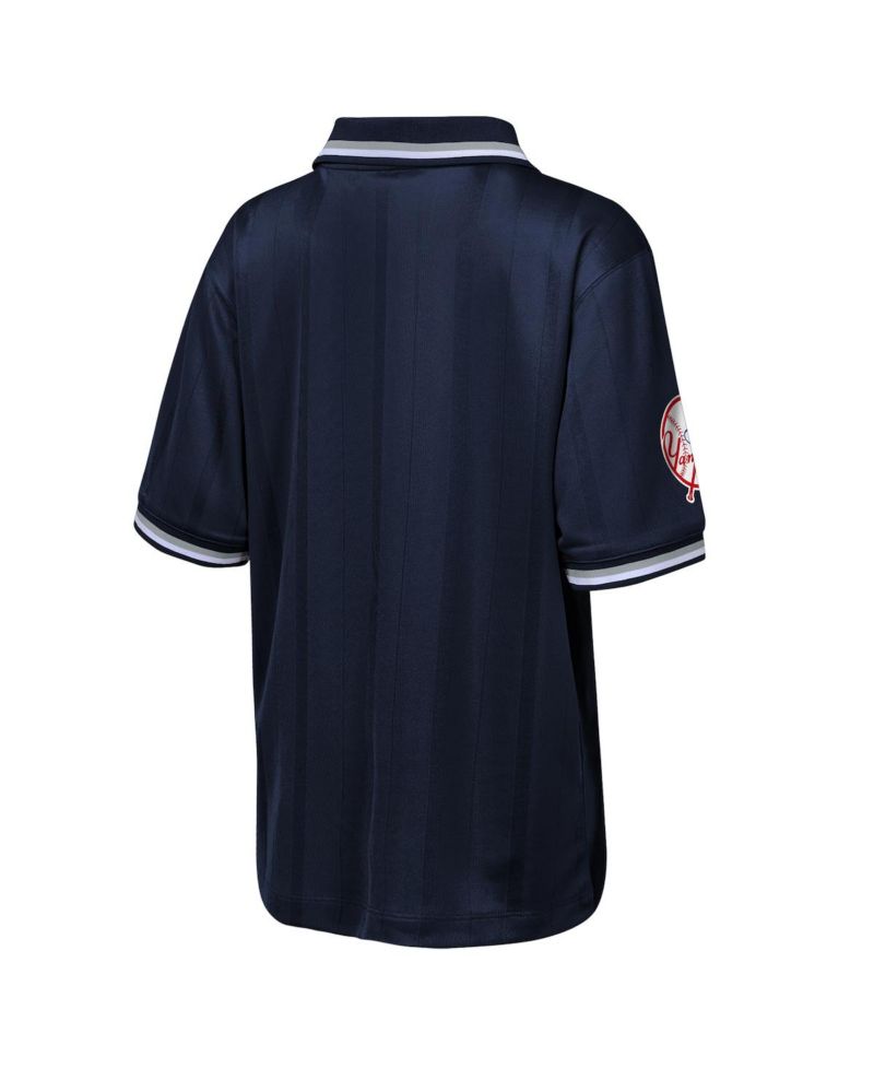 Big Boys and Girls Navy New York Yankees Y2 Tech Stadium Fashion Collar T-Shirt