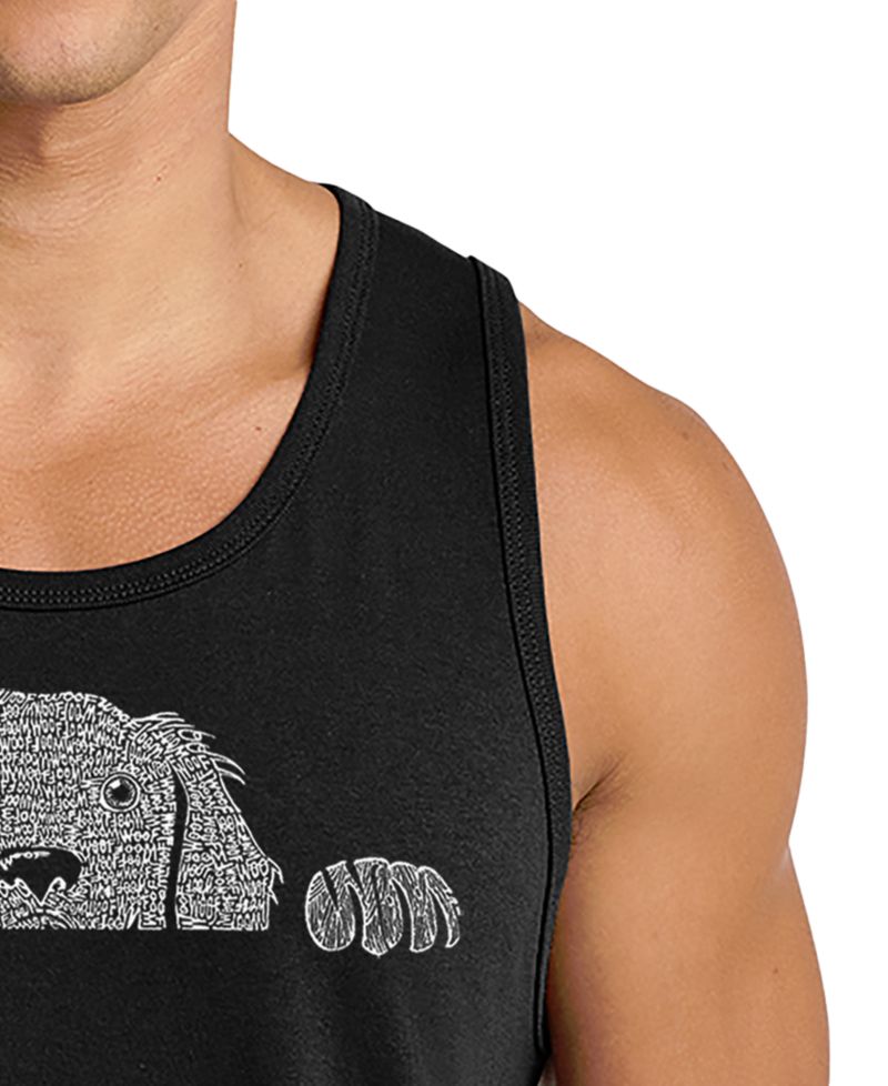 Men's Peeking Dog Word Art Tank Top