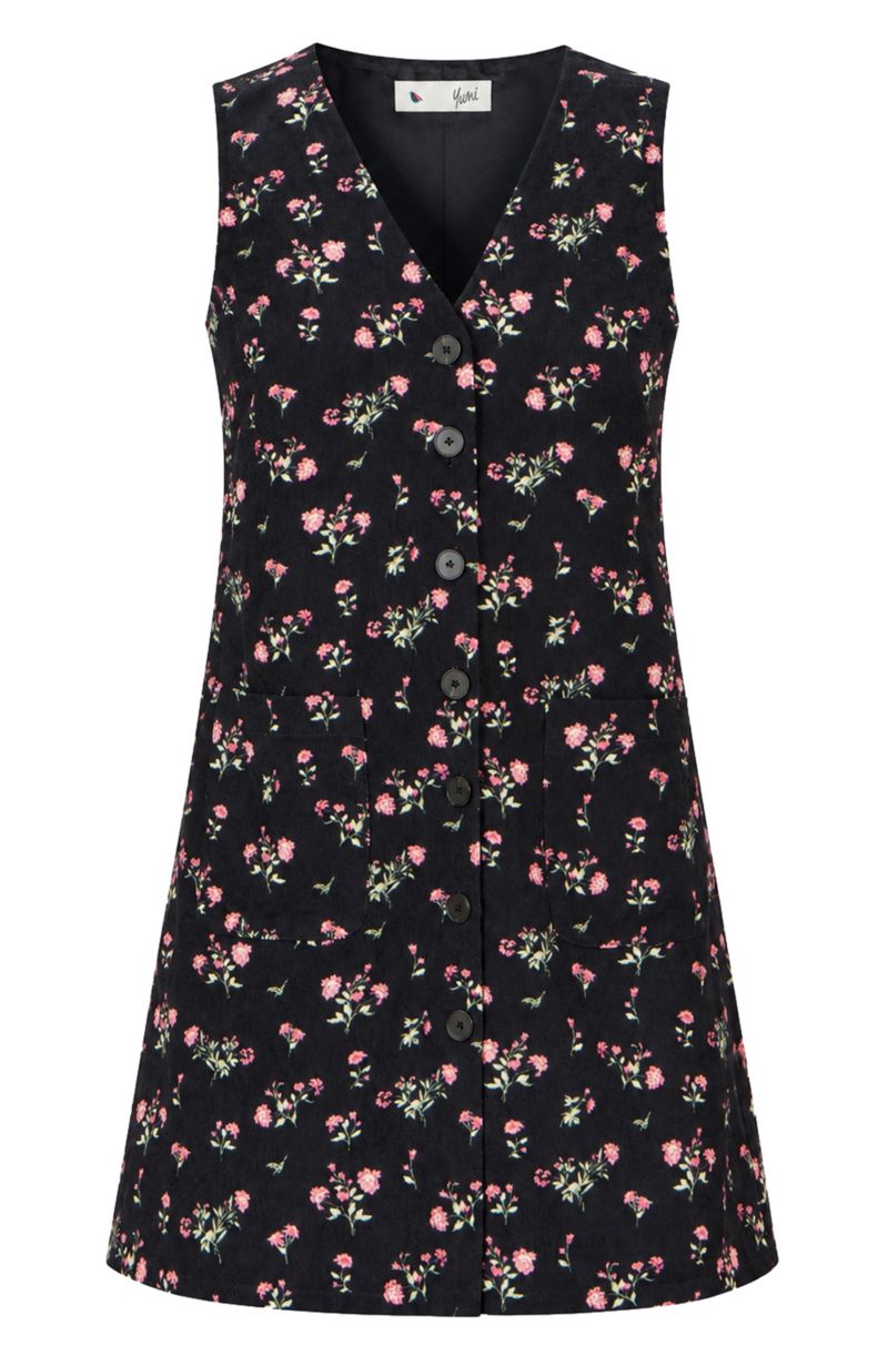 Women's Floral Print Pinafore Dress