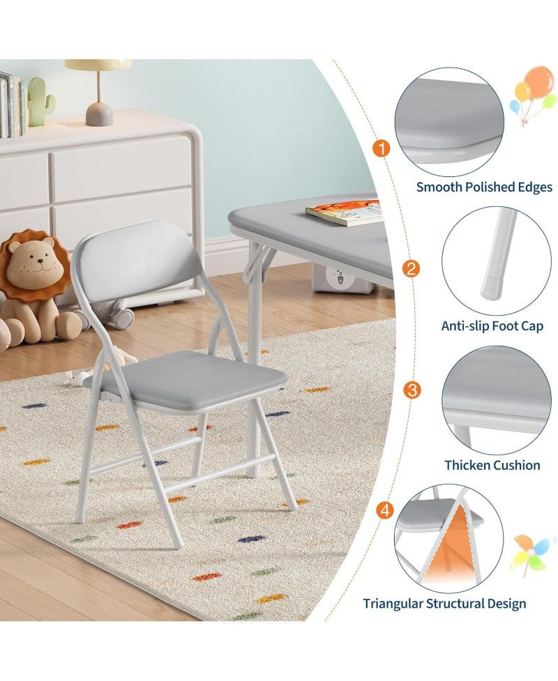 7 Piece Boys Girls Folding Table and Chairs Set, Activity Table and Chairs Set for Dining Room,Daycare,Classrooms