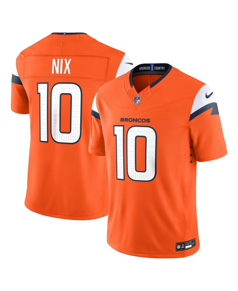 Men's Bo Nix Orange Denver Broncos Vapor F.U.S.E. Stitched Limited Jersey