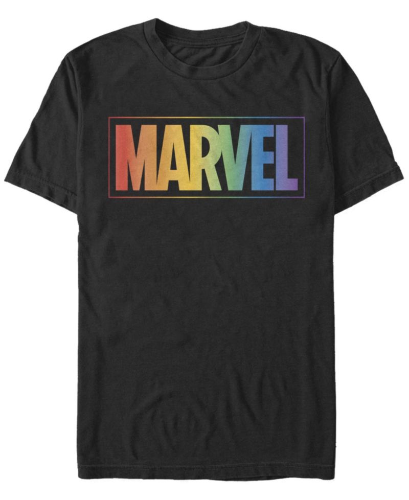 Men's Rainbow Marvel Short Sleeve Crew T-shirt