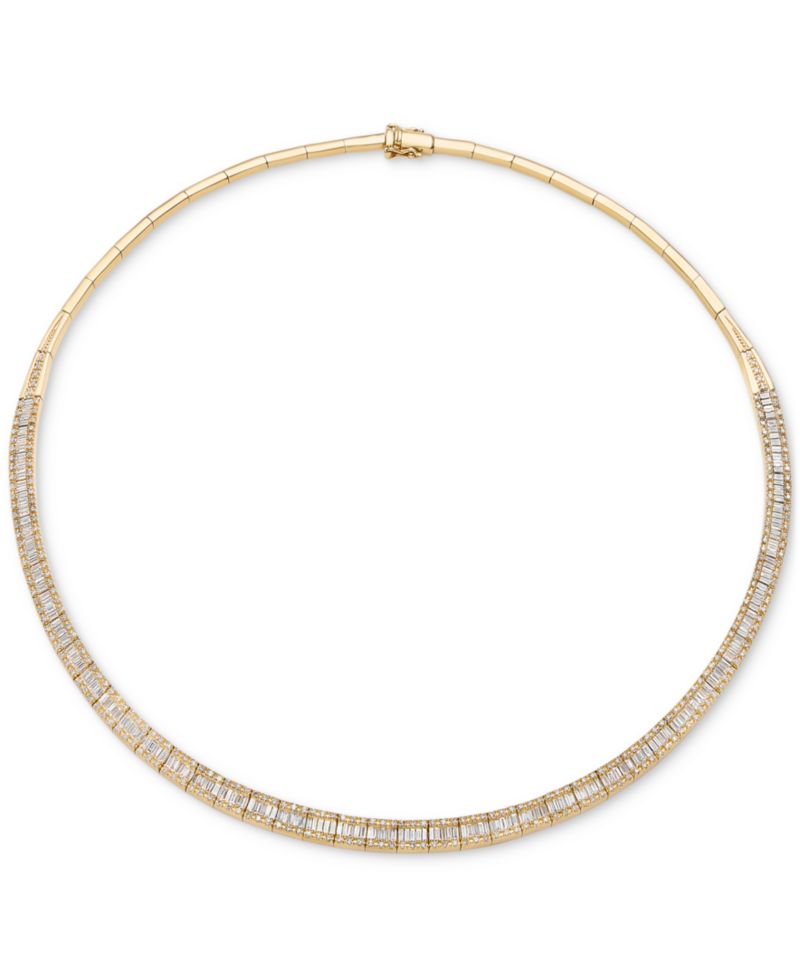 EFFY® Diamond Round & Baguette 17" Collar Necklace (4 ct. t.w.) in 14k Gold (also available in White Gold)