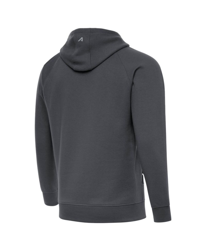 Men's Charcoal New England Patriots Brushed Carbon Victory Pullover Hoodie