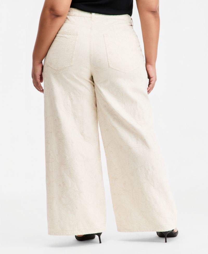 Trendy Plus Size Wide-Leg High-Rise Jeans, Macy's Exclusive