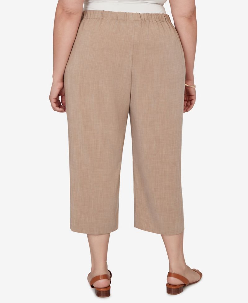 Plus Size Grand Bazaar Textured Pull-On Capri Pants