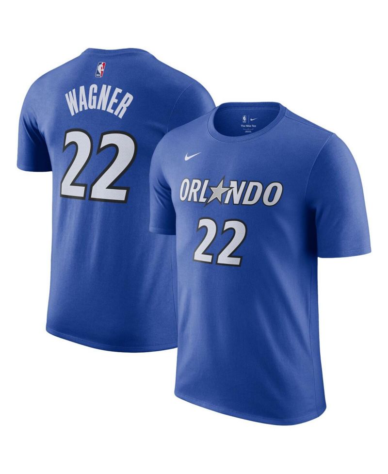 Men's Franz Wagner Blue Orlando Magic Icon Edition Name & Number T-Shirt
