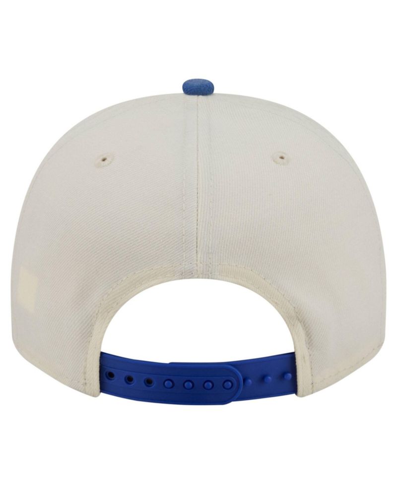Men's Cream/Blue Detroit Lions Washed A-Frame 9FIFTY Snapback Hat