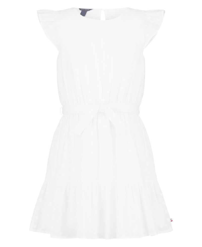 Girls' 7-16 Lace Asymmetric Tiered Dress
