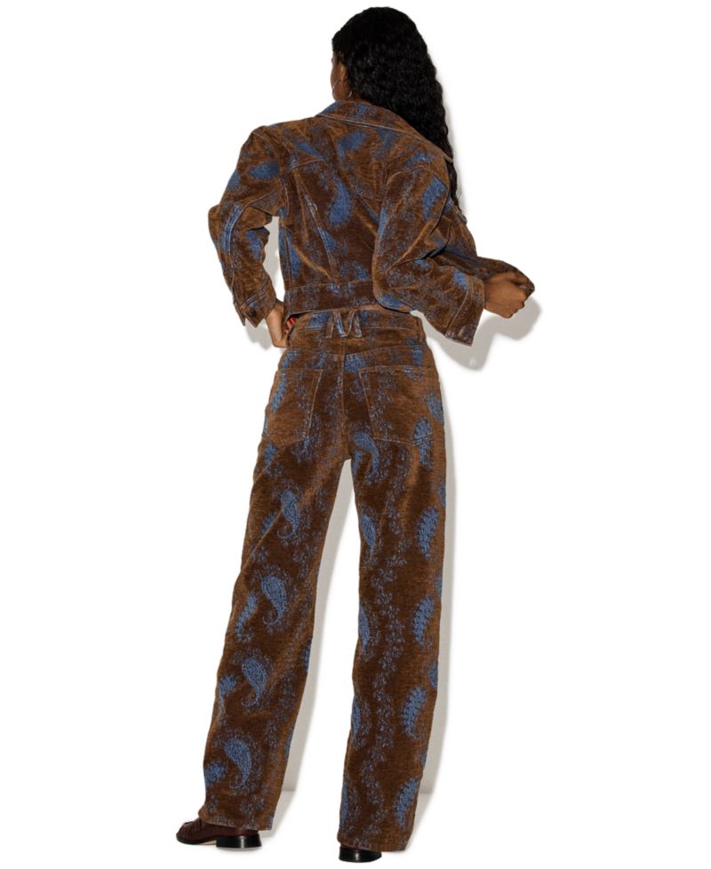 Women's Dove Cropped Corduroy Paisley Jacket