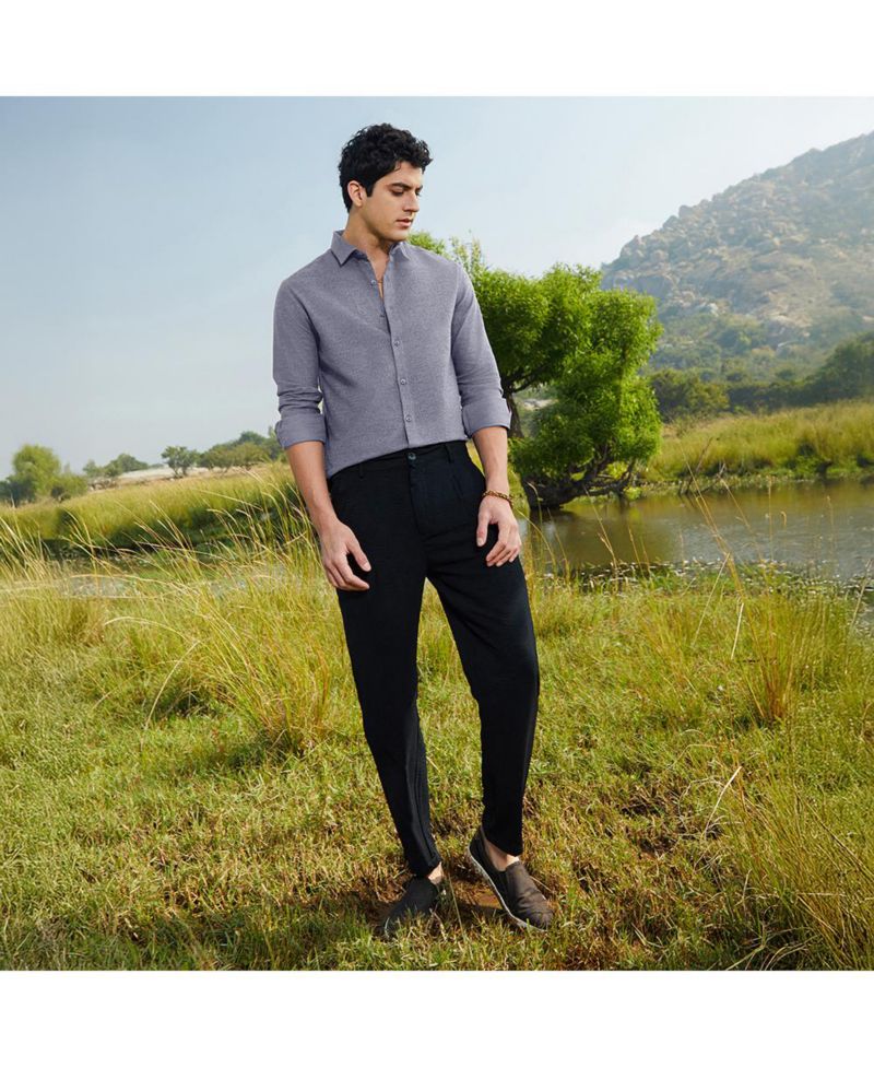 Men's Aegean Blue Grainy Shirt