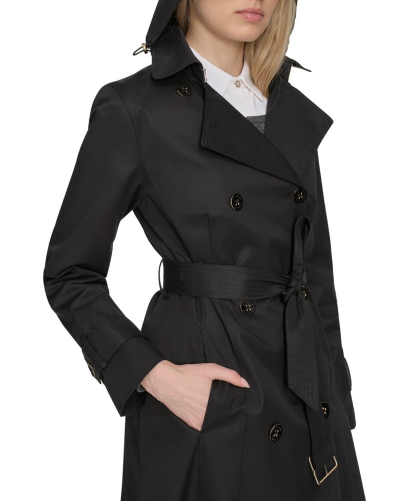 Women's 36 1/2" D/B Trench Coat With Removable Hood