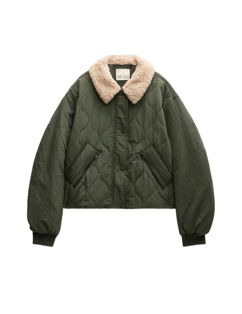 Women's Teddy Collar Quilted Bomber Jackets