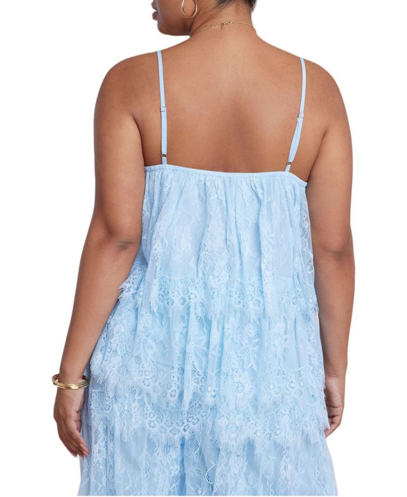 Plus Size Asym Lace Babydoll Women's Top