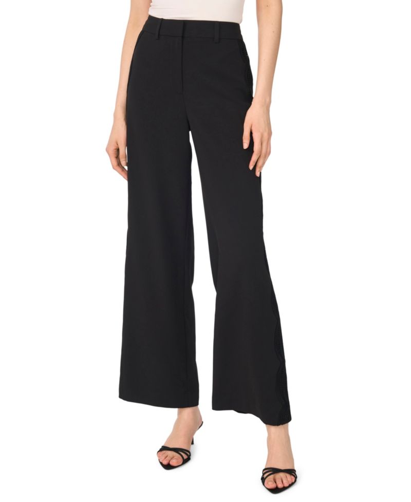 Women's Scallop-Edge Wide-Leg Trouser