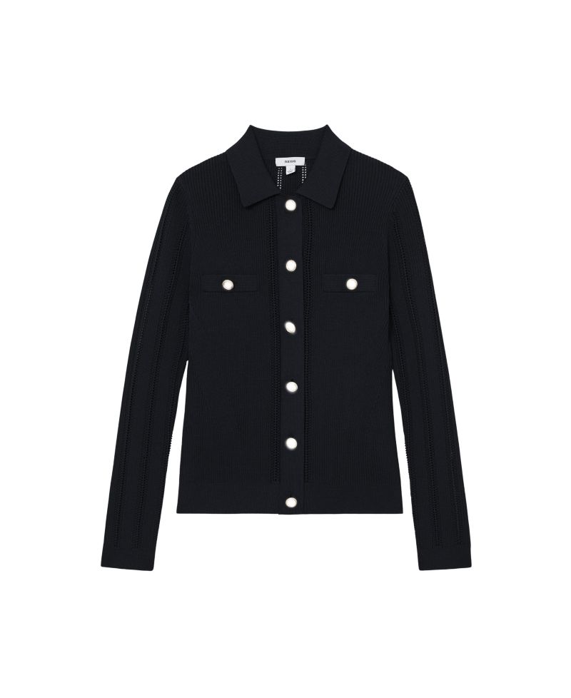 Women's Harri Button-Through Knitted Top with Collar