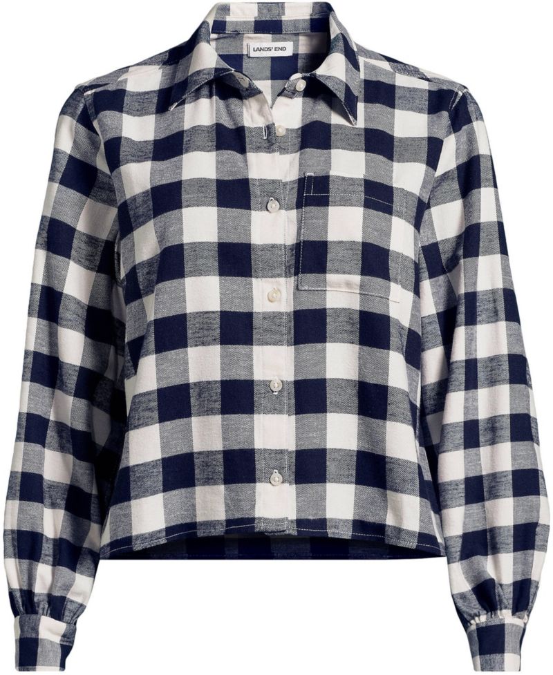 Women's Cropped Flannel Shirt