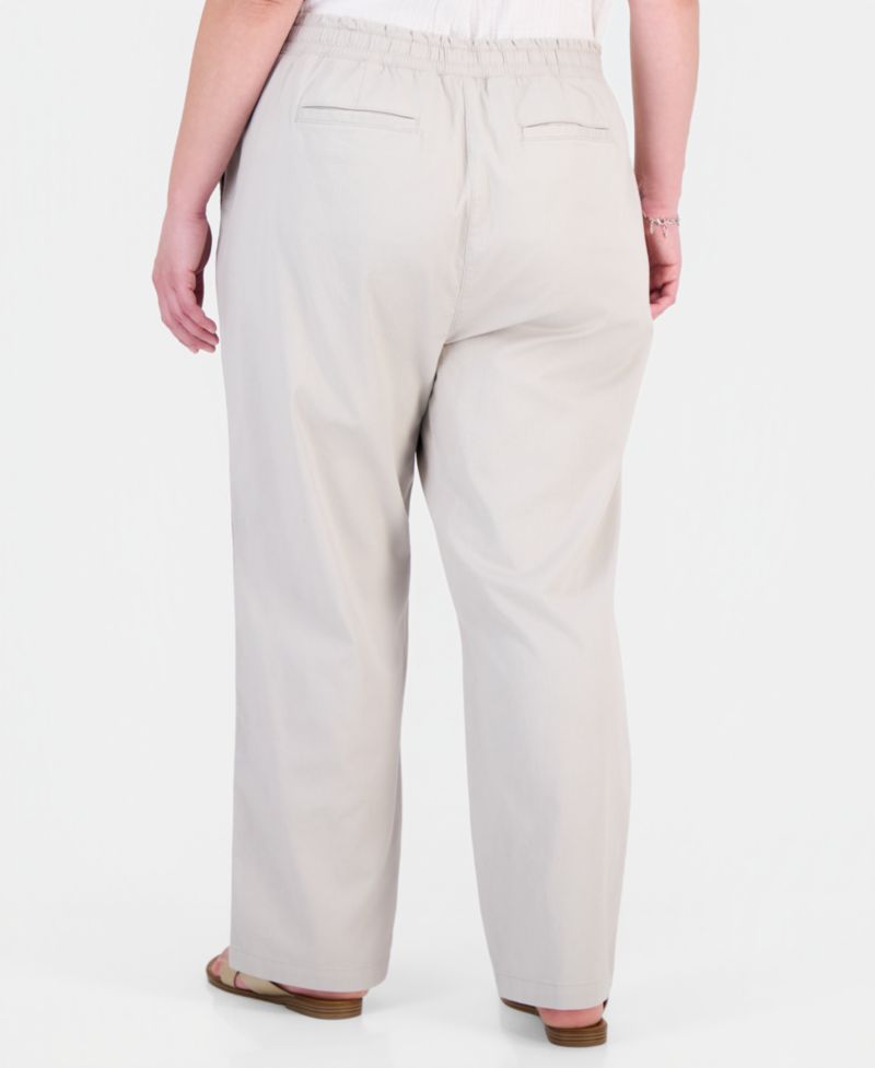 Plus Size Straight-Leg Pull-On Pants